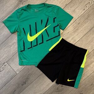 Nike Black Shorts with Neon Green and Yellow Details